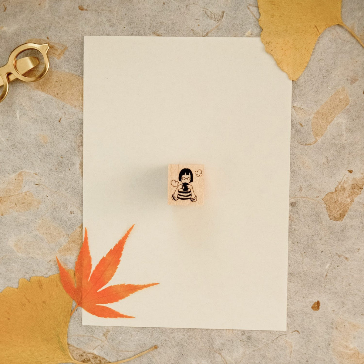 MA7stamp Stamp - Fumiko Warming Up with Tea