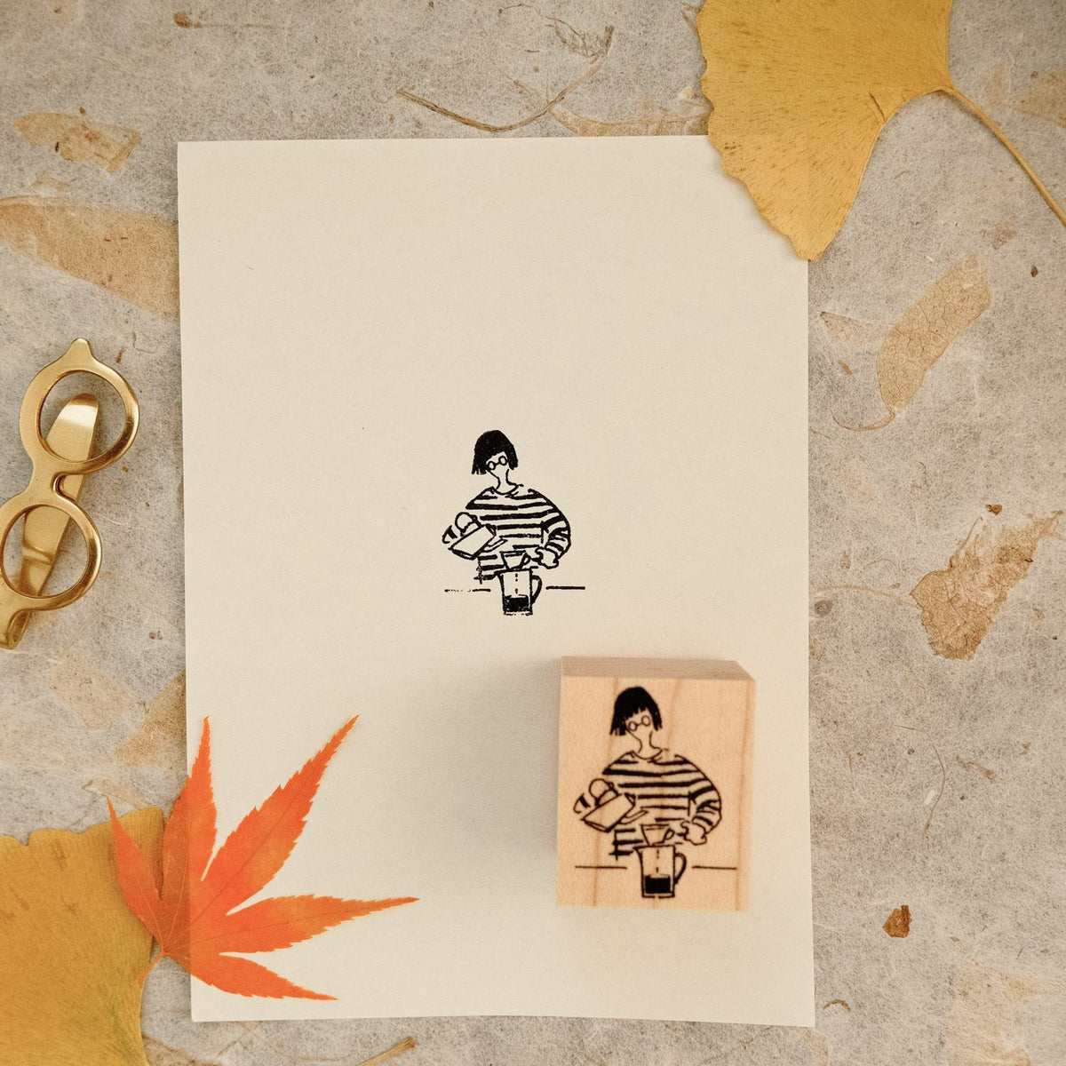 MA7stamp Stamp - Fumiko with Morning Coffee