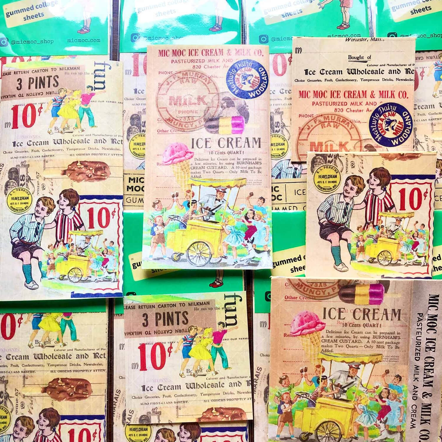 MIC MOC Gummed Collage Sheets – Ice-Cream Time