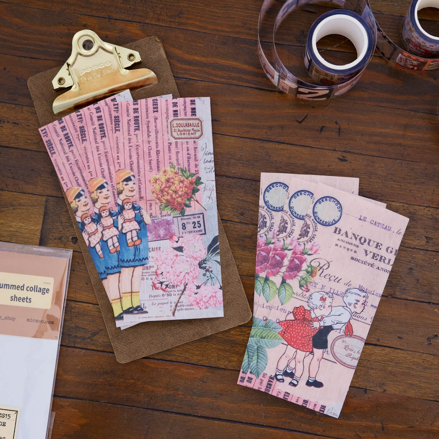 MIC MOC Gummed Collage Sheets – Monde de Fleurs