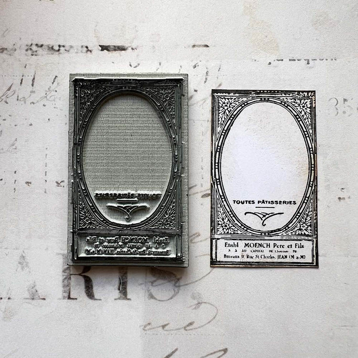 MIC MOC Rubber Stamp – French Oval Frame
