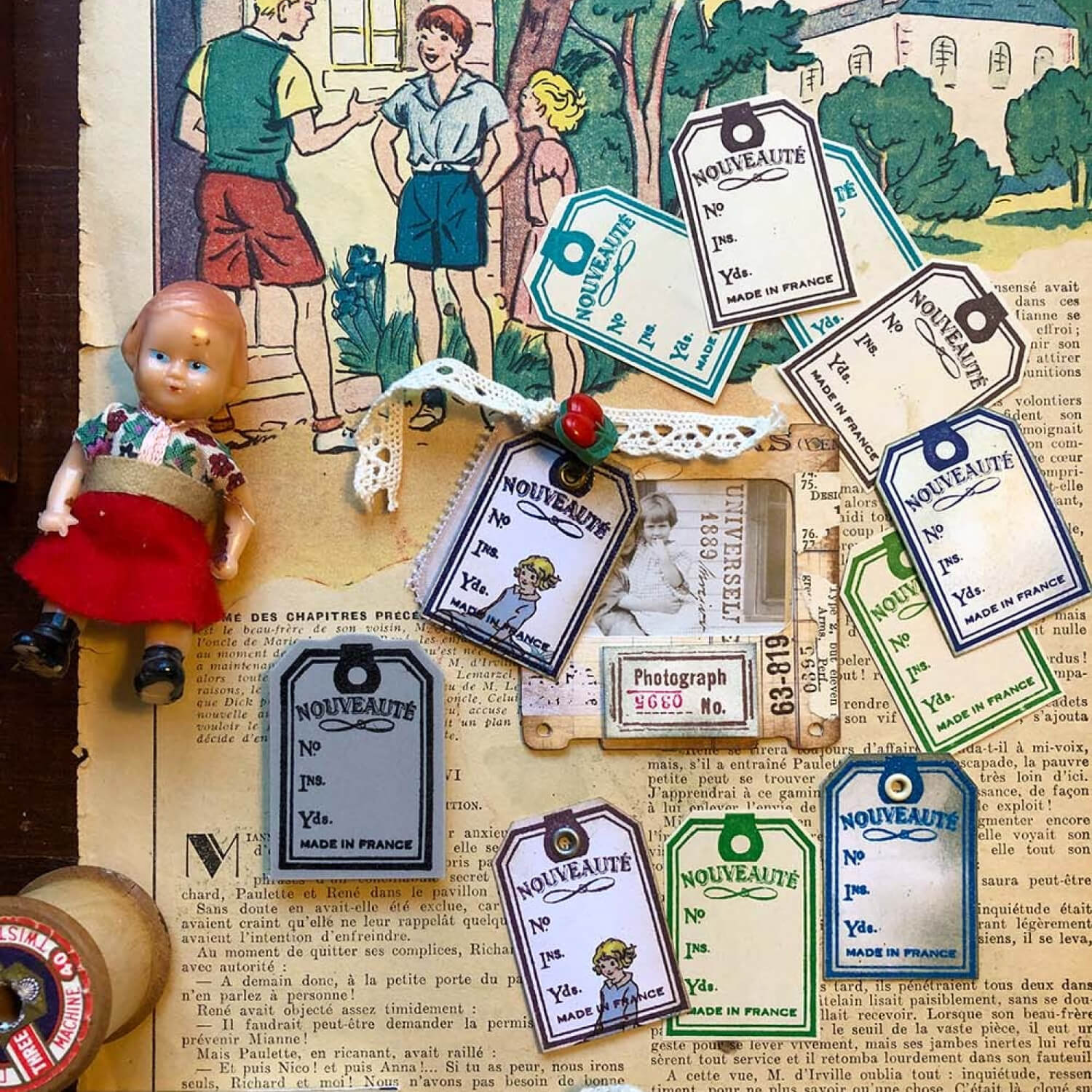 MIC MOC Rubber Stamp – French Sewing Card
