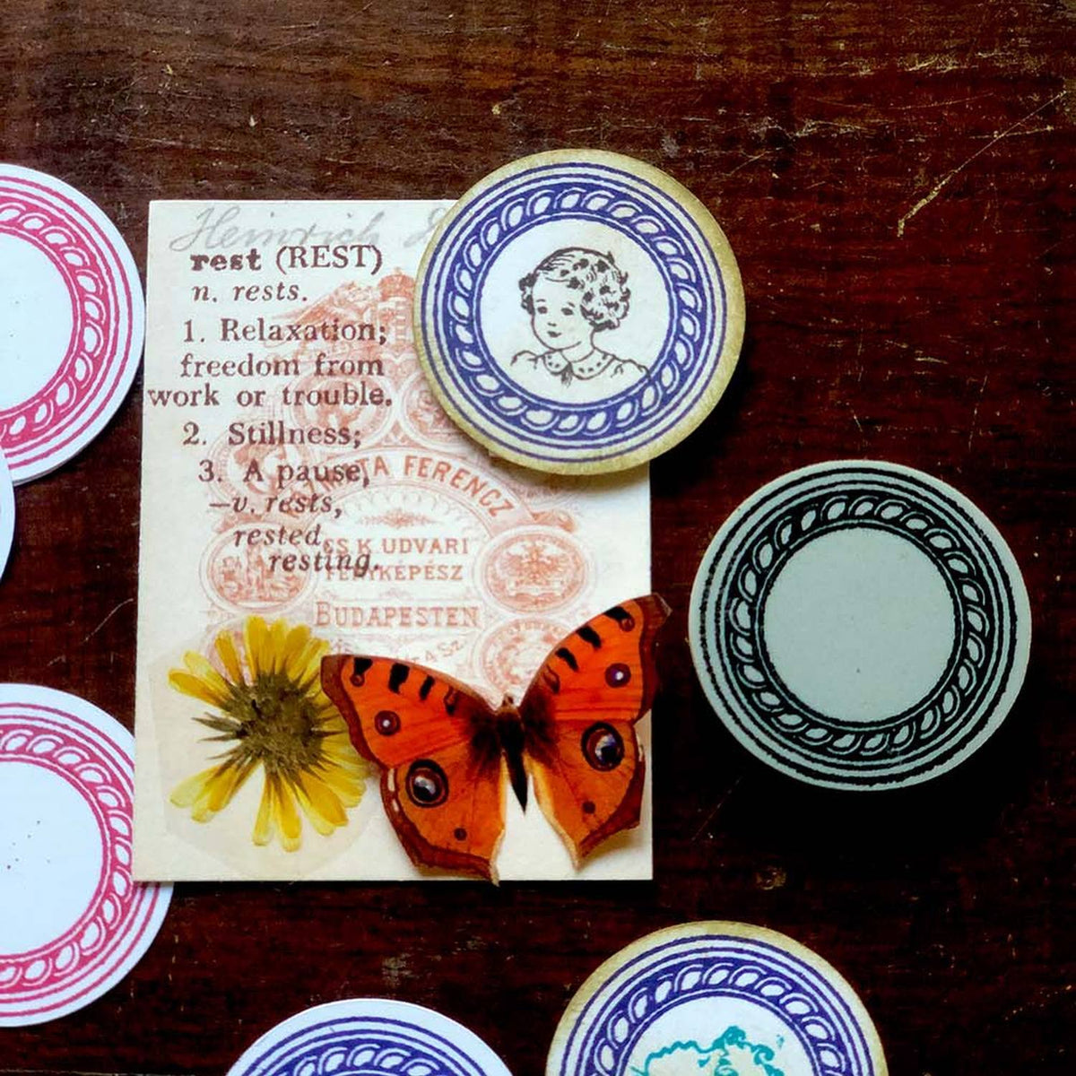 MIC MOC Rubber Stamp – Vintage Circle Label
