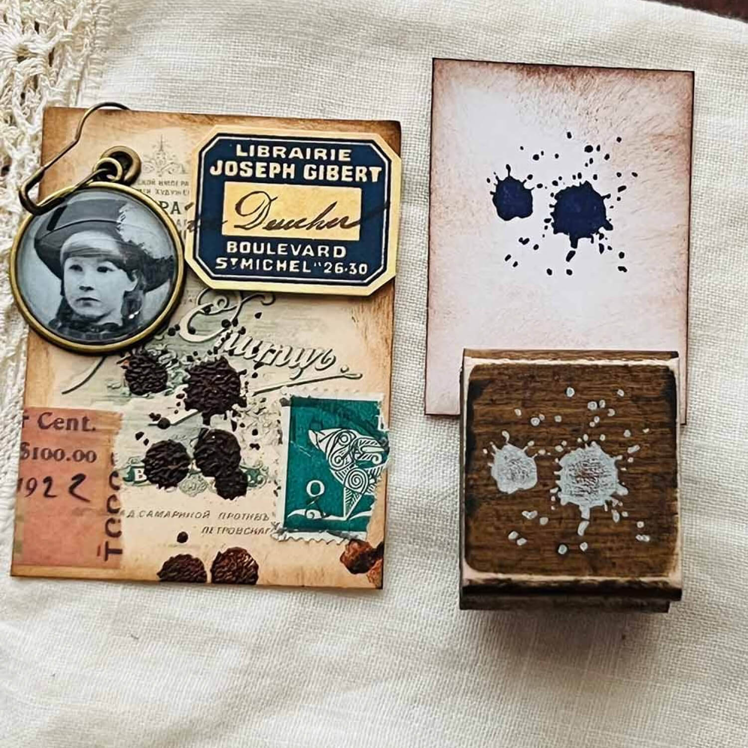 MIC MOC Wood Rubber Stamp – Ink Splatter
