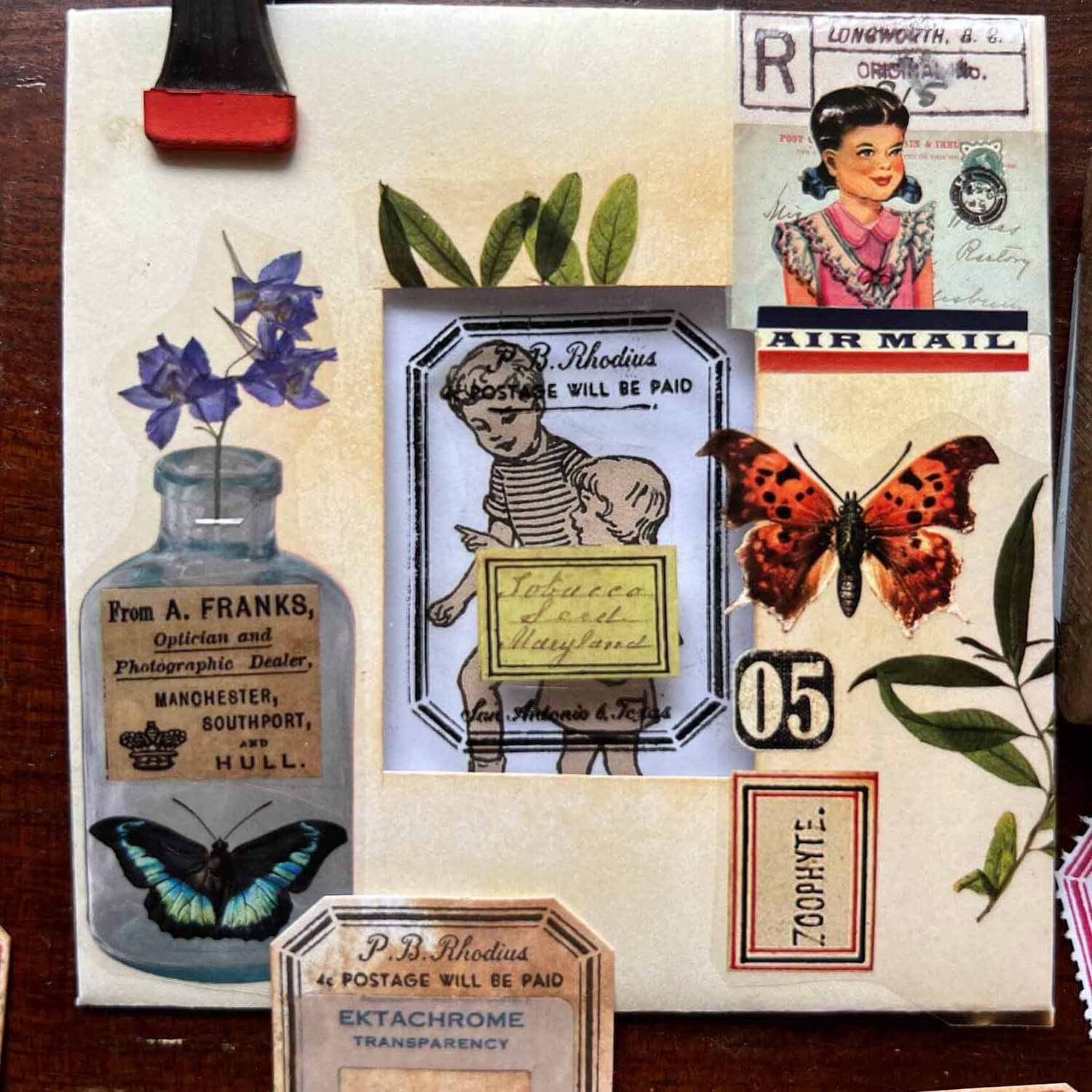 MIC MOC Wood Rubber Stamp – Old Postal Label