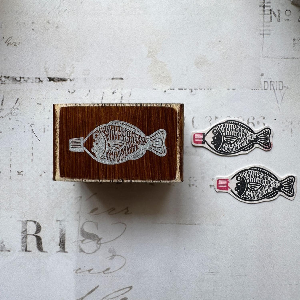 MIC MOC Wood Rubber Stamp – Sushi Fishi