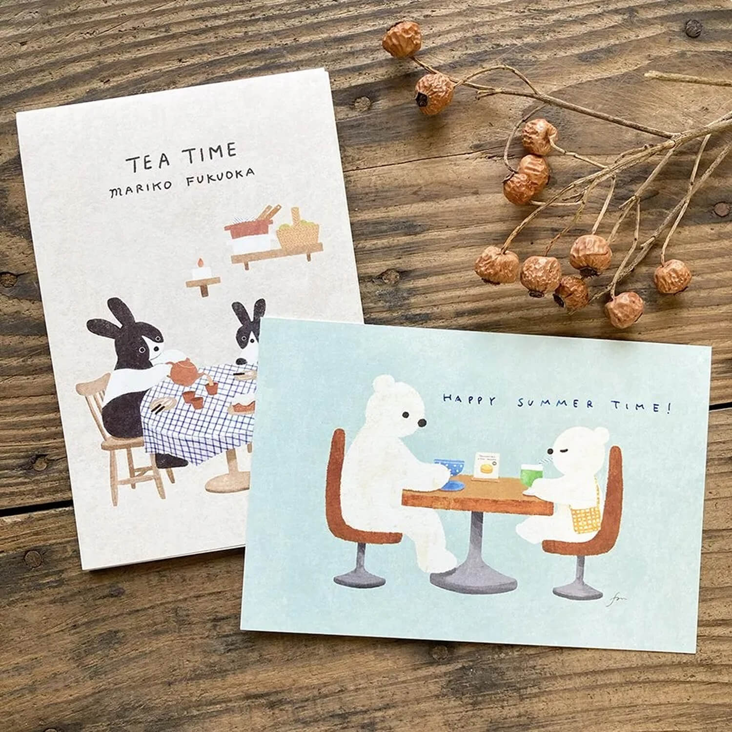 Mariko Fukuoka Postcard Book – Tea Time