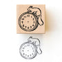 Midori Asano Stamp – Clock and Squirrel