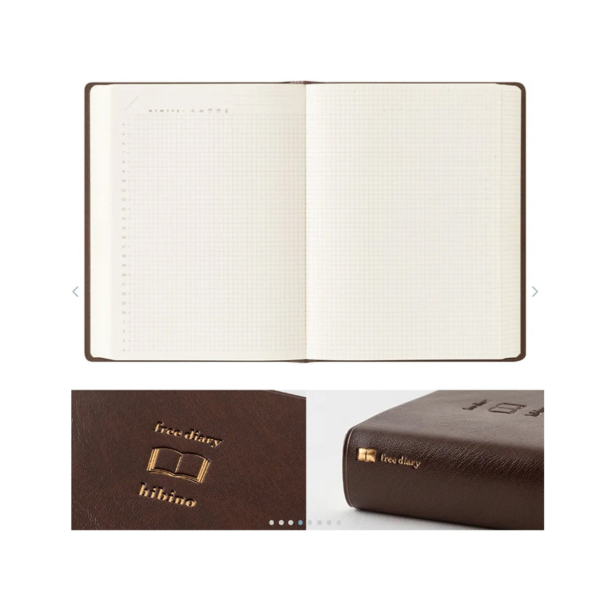 Midori Hibino A6 Free Diary - Brown