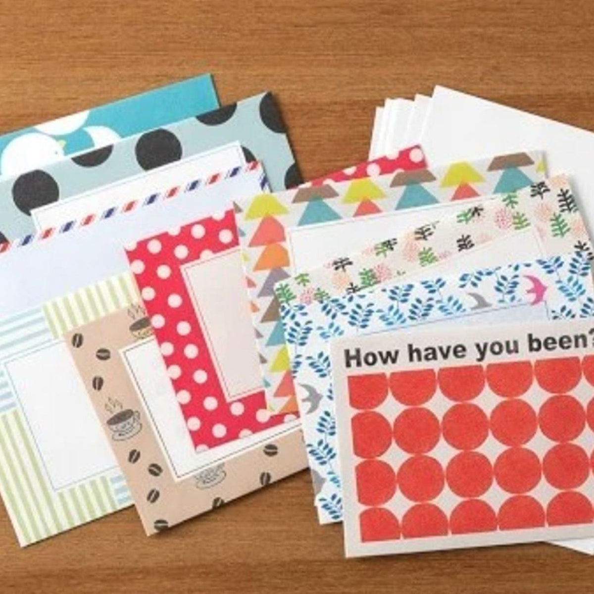 Midori Letter Set - Assorted Envelopes, Red