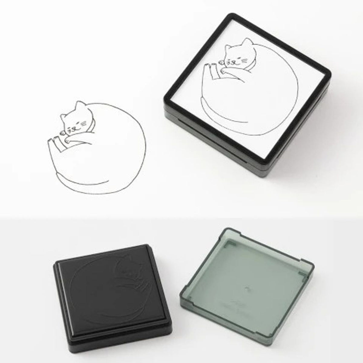 Midori Self-Inking Stamp Set - Cats
