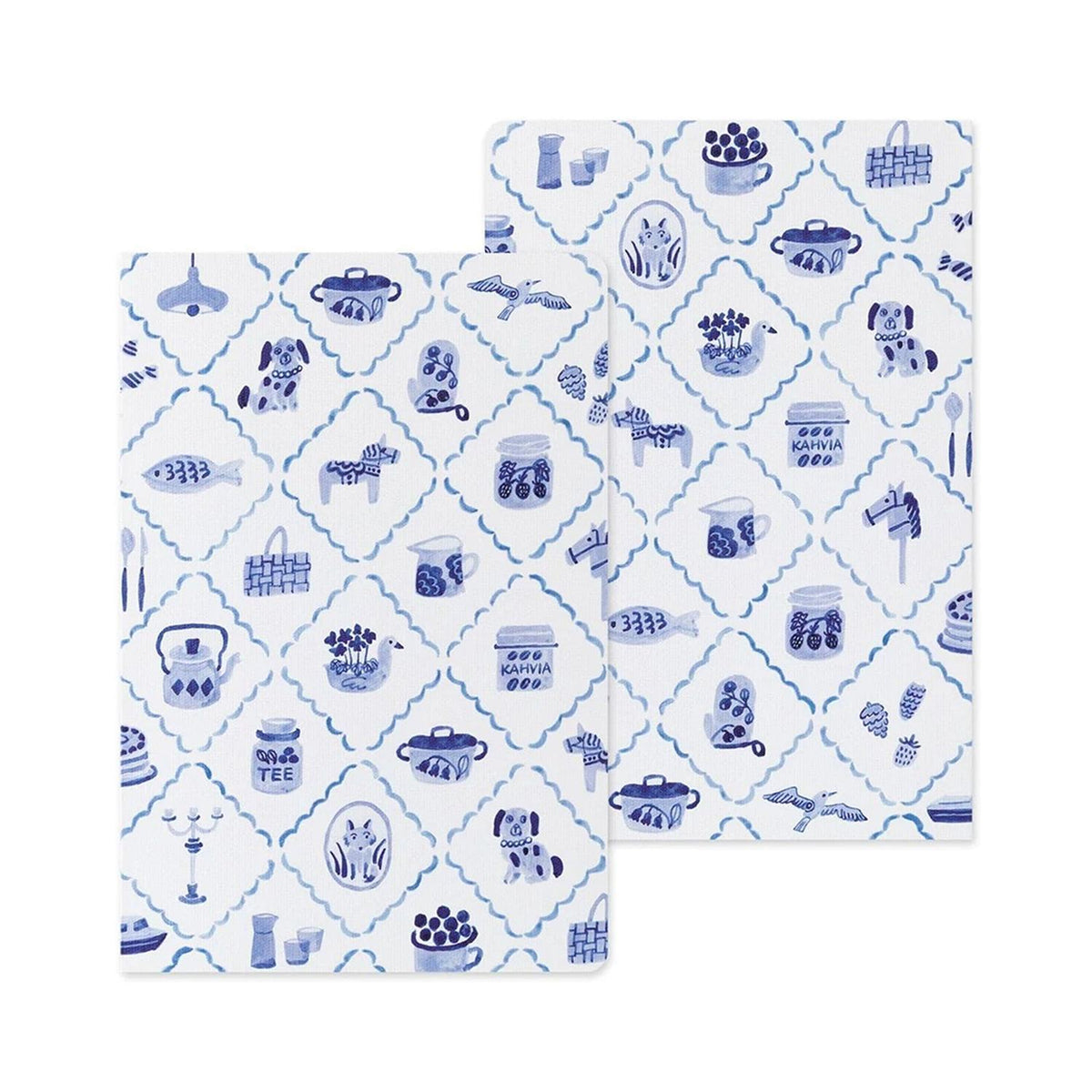 Midori Yuru Log B6 Dot Grid Notebook - Blue Nordic