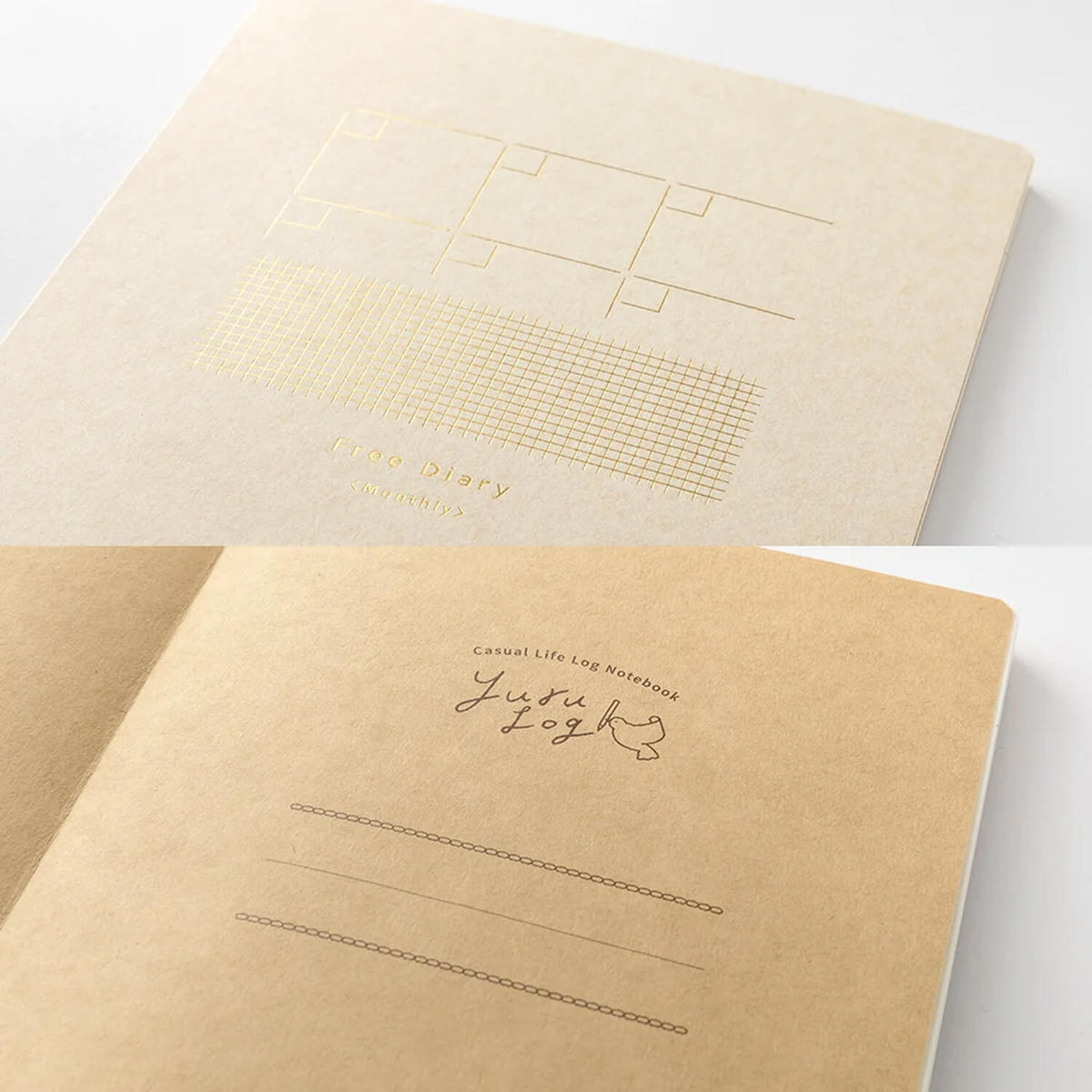 Midori Yuru Log B6 Notebook - Free Monthly Diary and Grid