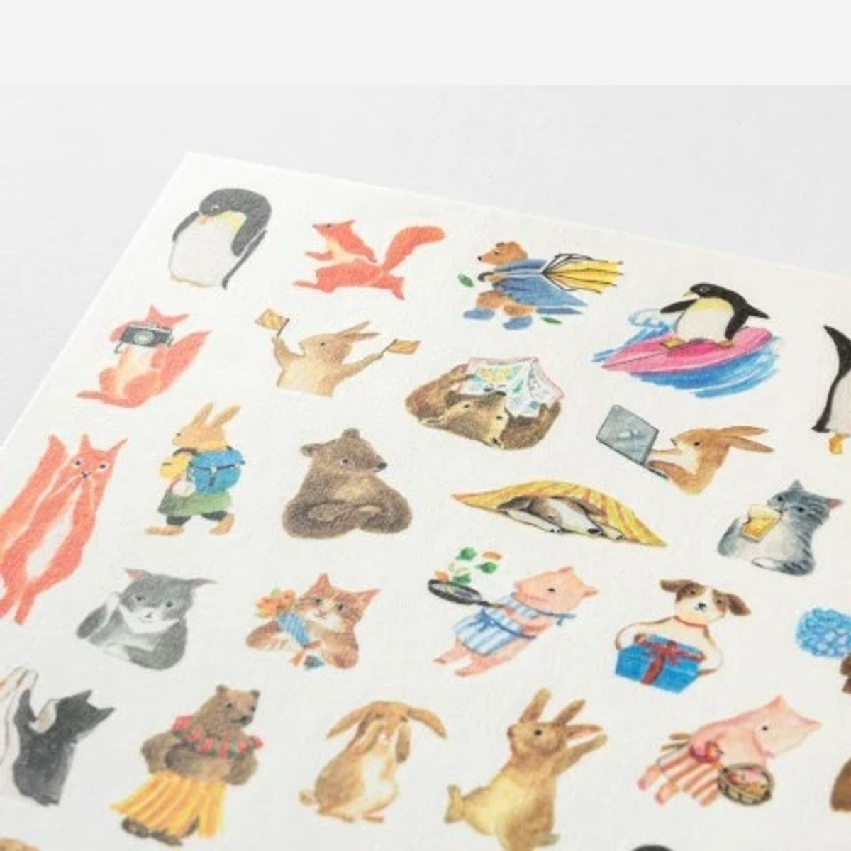 Midori Yuru Log Stickers - Animals
