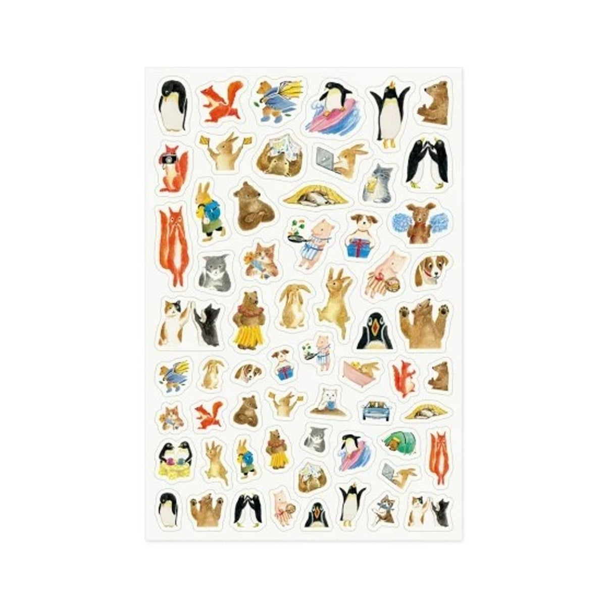 Midori Yuru Log Stickers - Animals