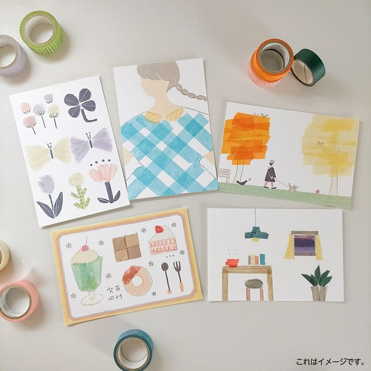 Miki Tamura Card Set – Torn-Paper Collage