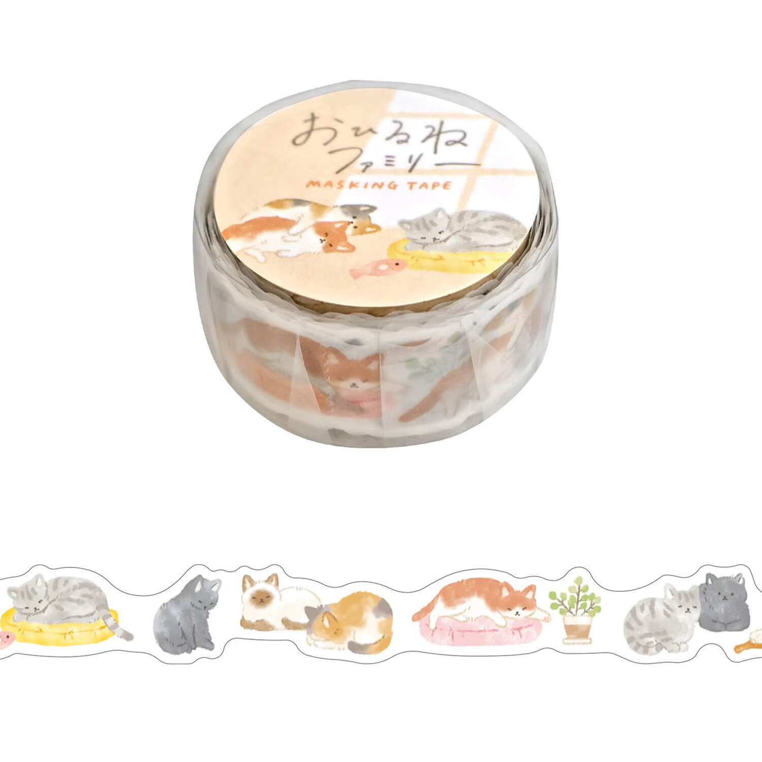 Mind Wave Naptime Family Die-Cut Masking Tape - Nekoyama Family