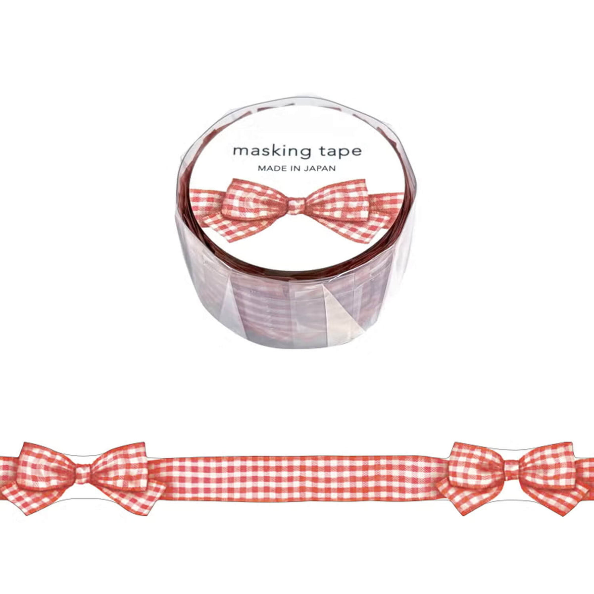 Mind Wave Ribbon Die-Cut Masking Tape – Checked Red