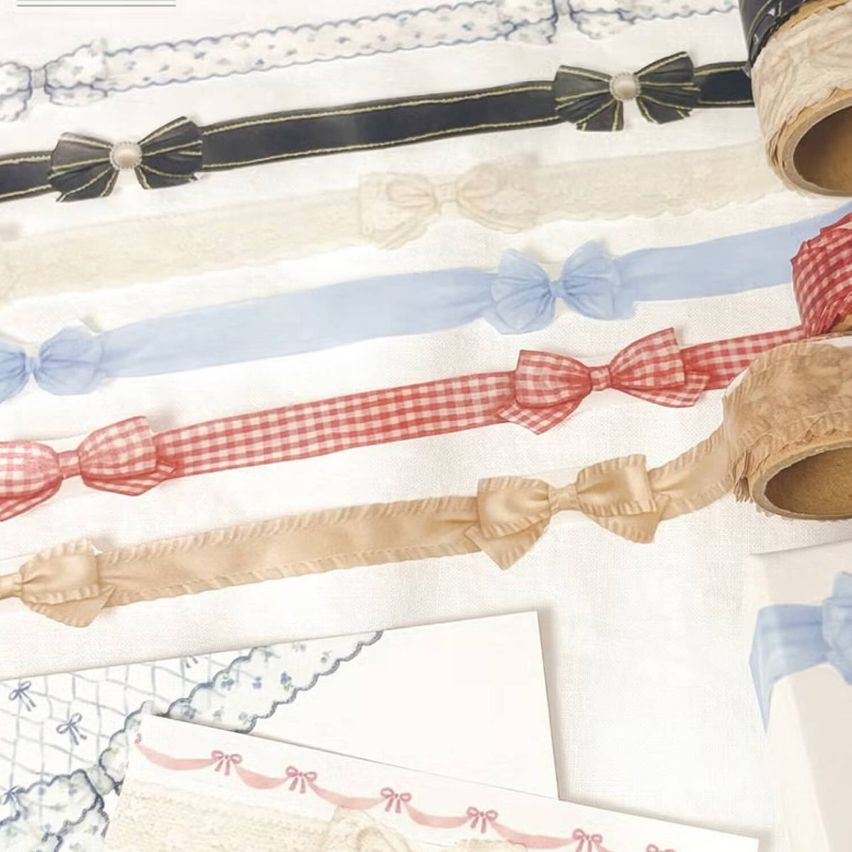 Mind Wave Ribbon Die-Cut Masking Tape – Satin Beige