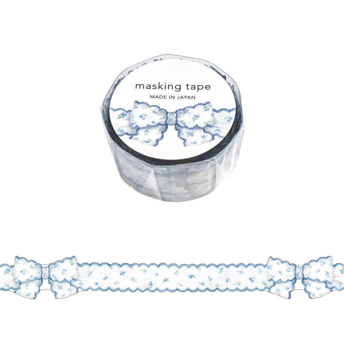 Mind Wave Ribbon Die-Cut Masking Tape – Small Floral Blue