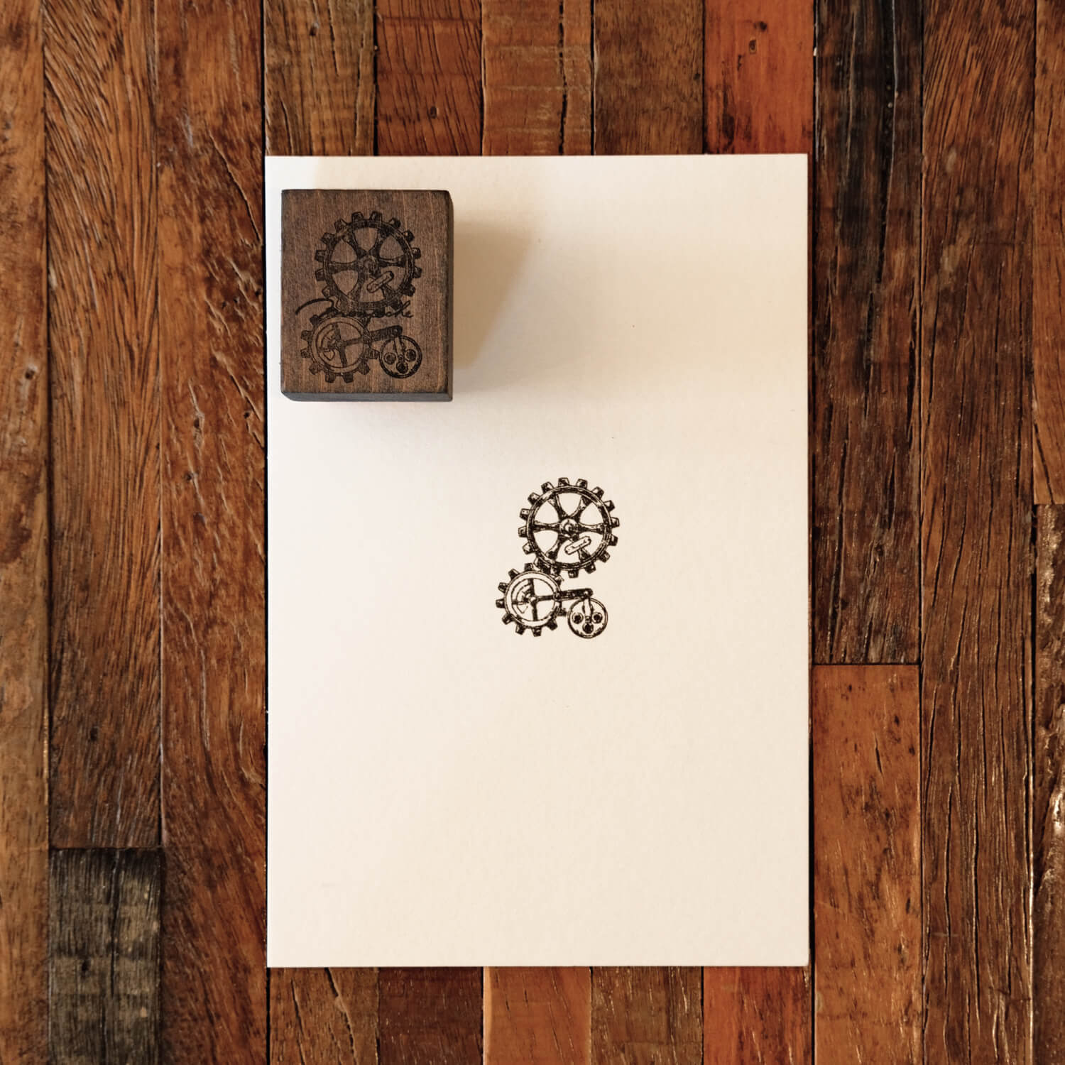 Monpoche Wood Stamp – Cuckoo Clock Gears