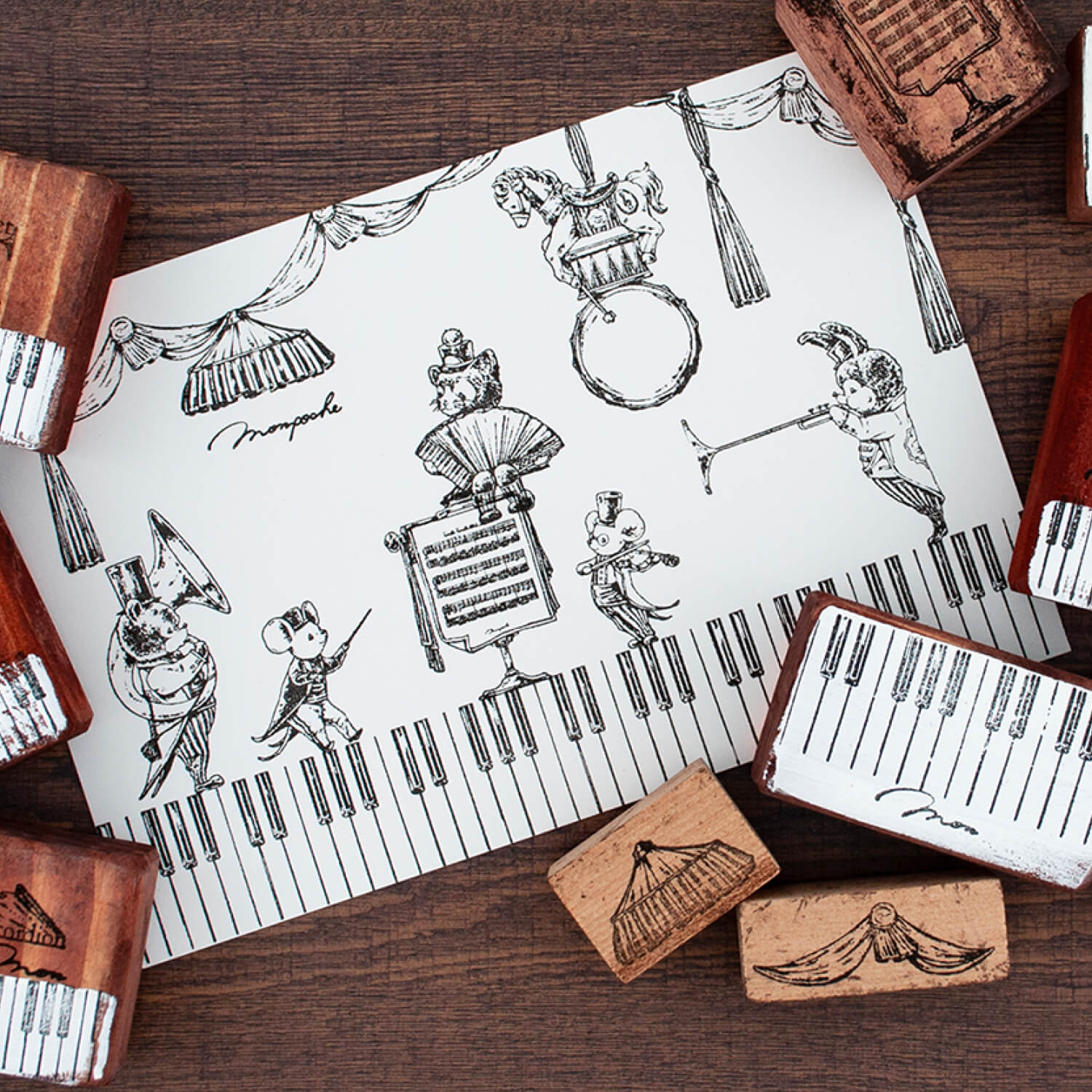 Monpoche Wood Stamp – Keyboard