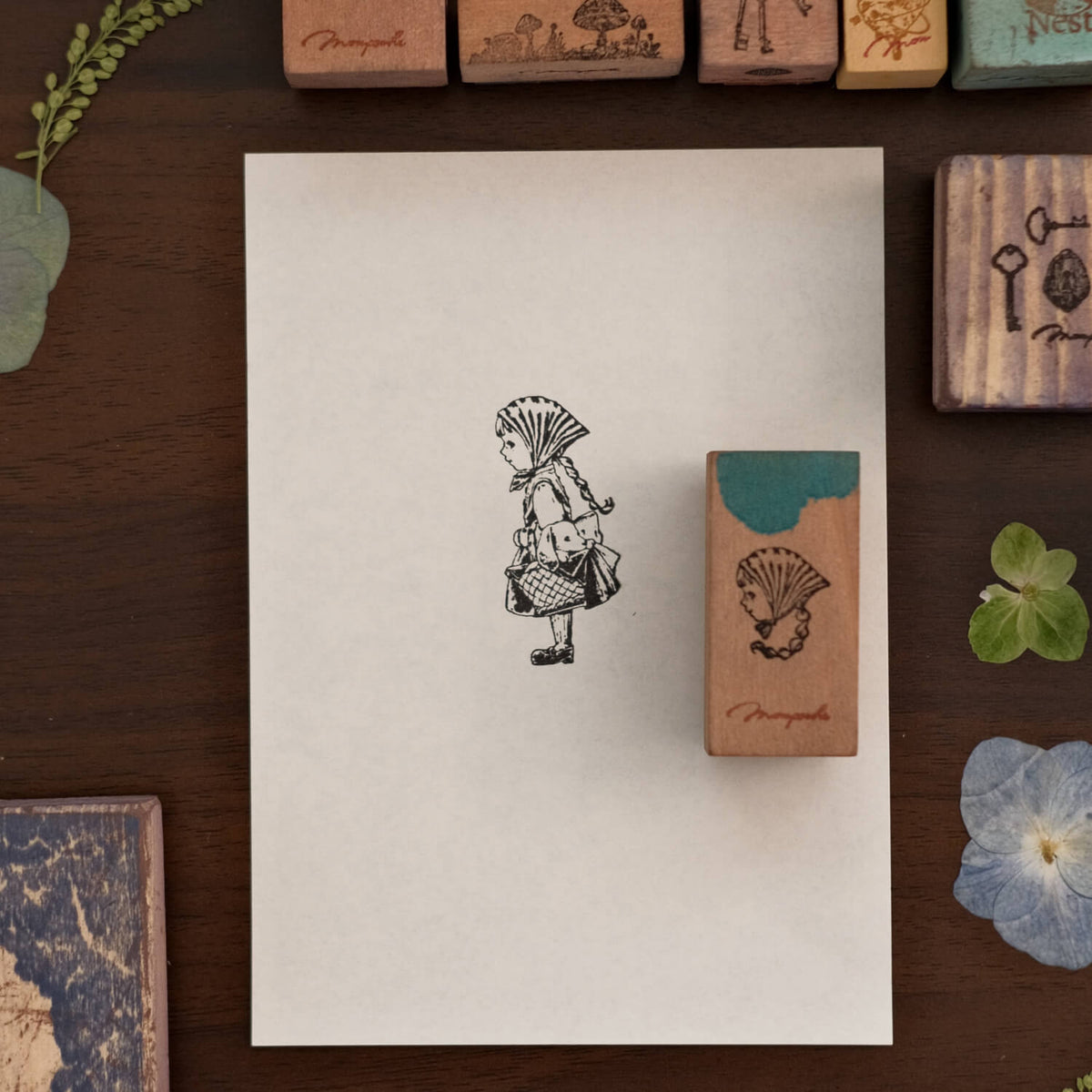 Monpoche Wood Stamp – Watashi (Red Hood Girl)