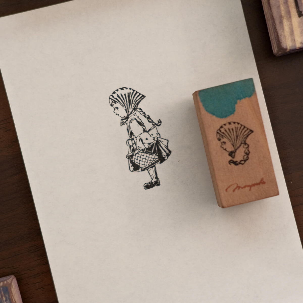 Monpoche Wood Stamp – Watashi (Red Hood Girl)