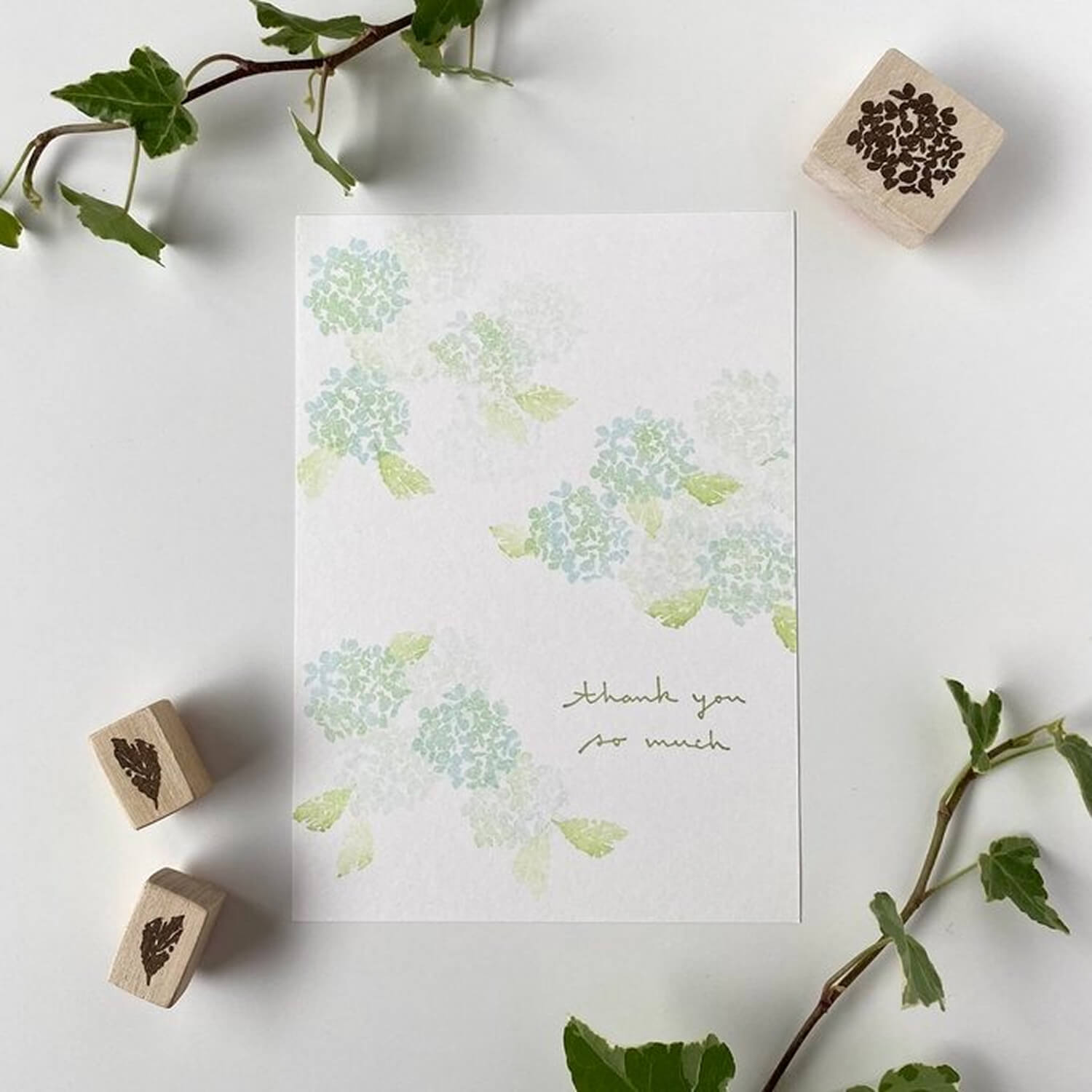 Mori Ringo Rubber Stamp Set – Hydrangea (3-Pieces)