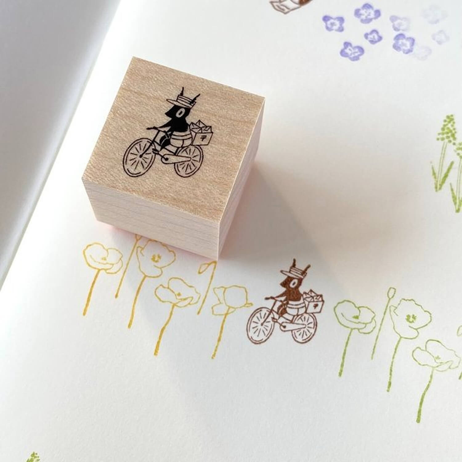 Mori Ringo Rubber Stamp – Bicycle Postman Squirrel