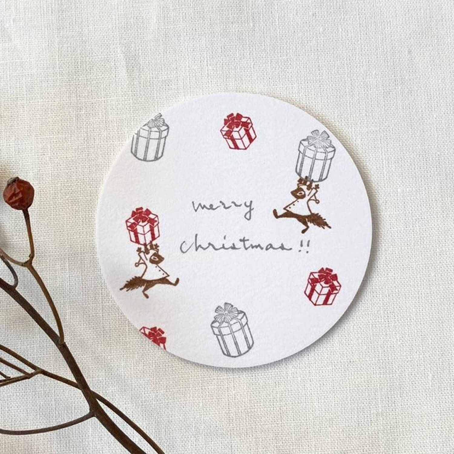 Mori Ringo Rubber Stamp – Coat Banzai Squirrel (Right)