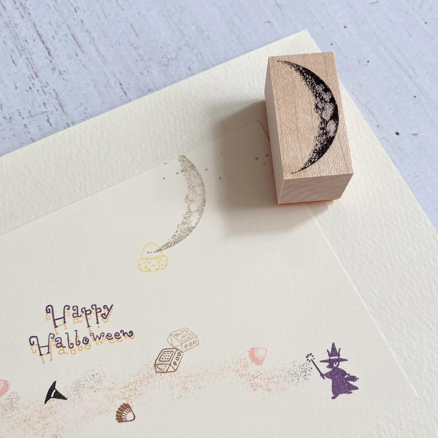 Mori Ringo Rubber Stamp – Crescent Moon