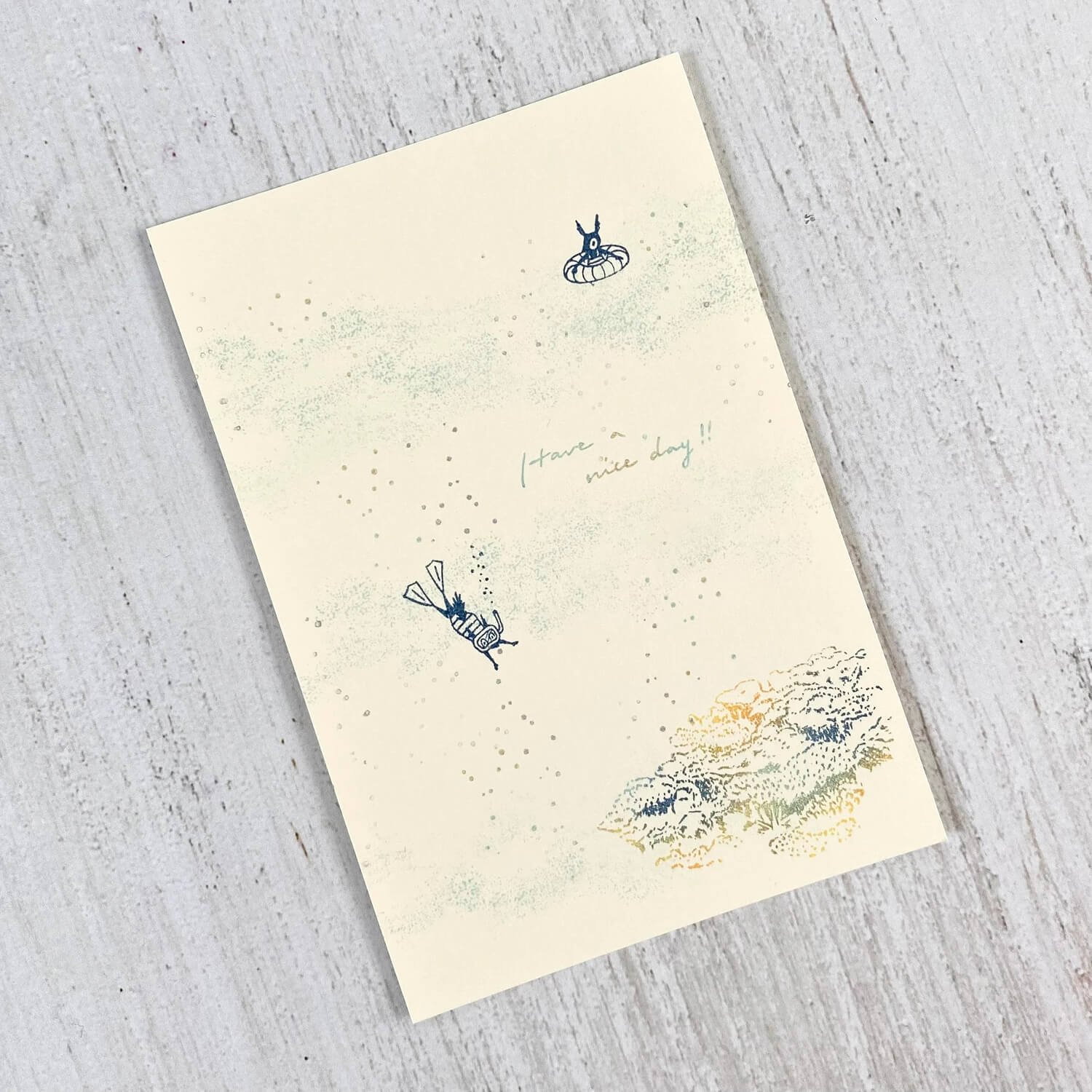 Mori Ringo Rubber Stamp – Diving Squirrel