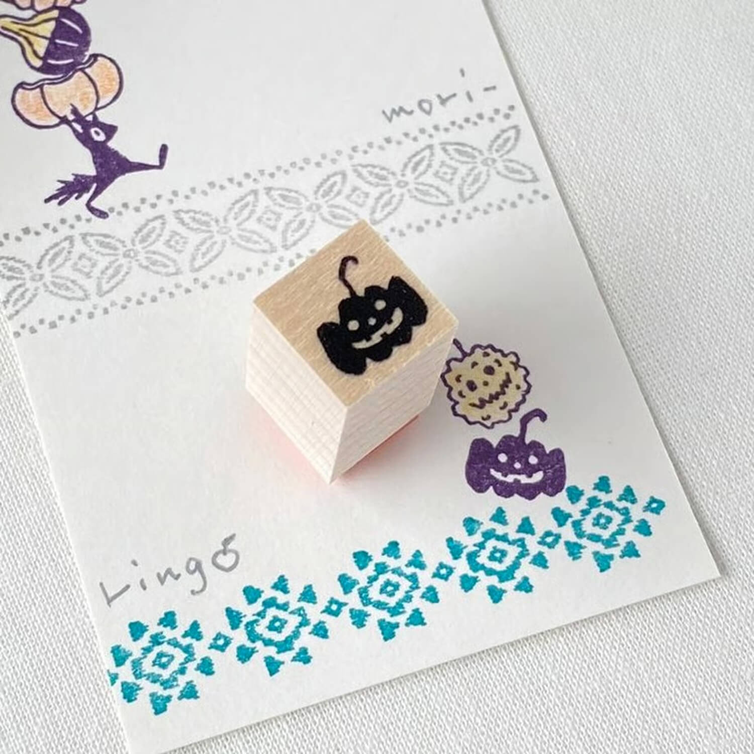 Mori Ringo Rubber Stamp – Ghost Pumpkin