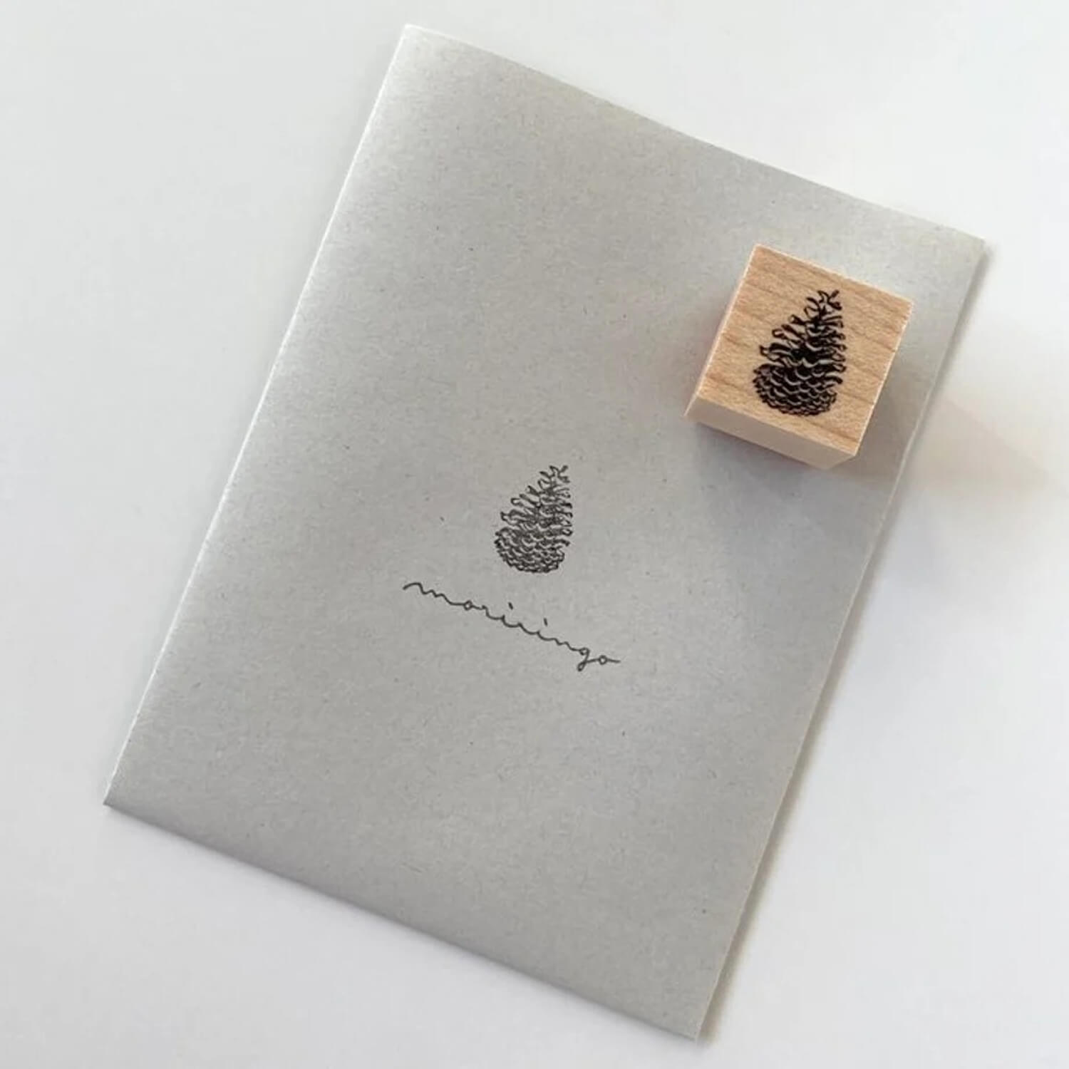 Mori Ringo Rubber Stamp – Larger Pinecone