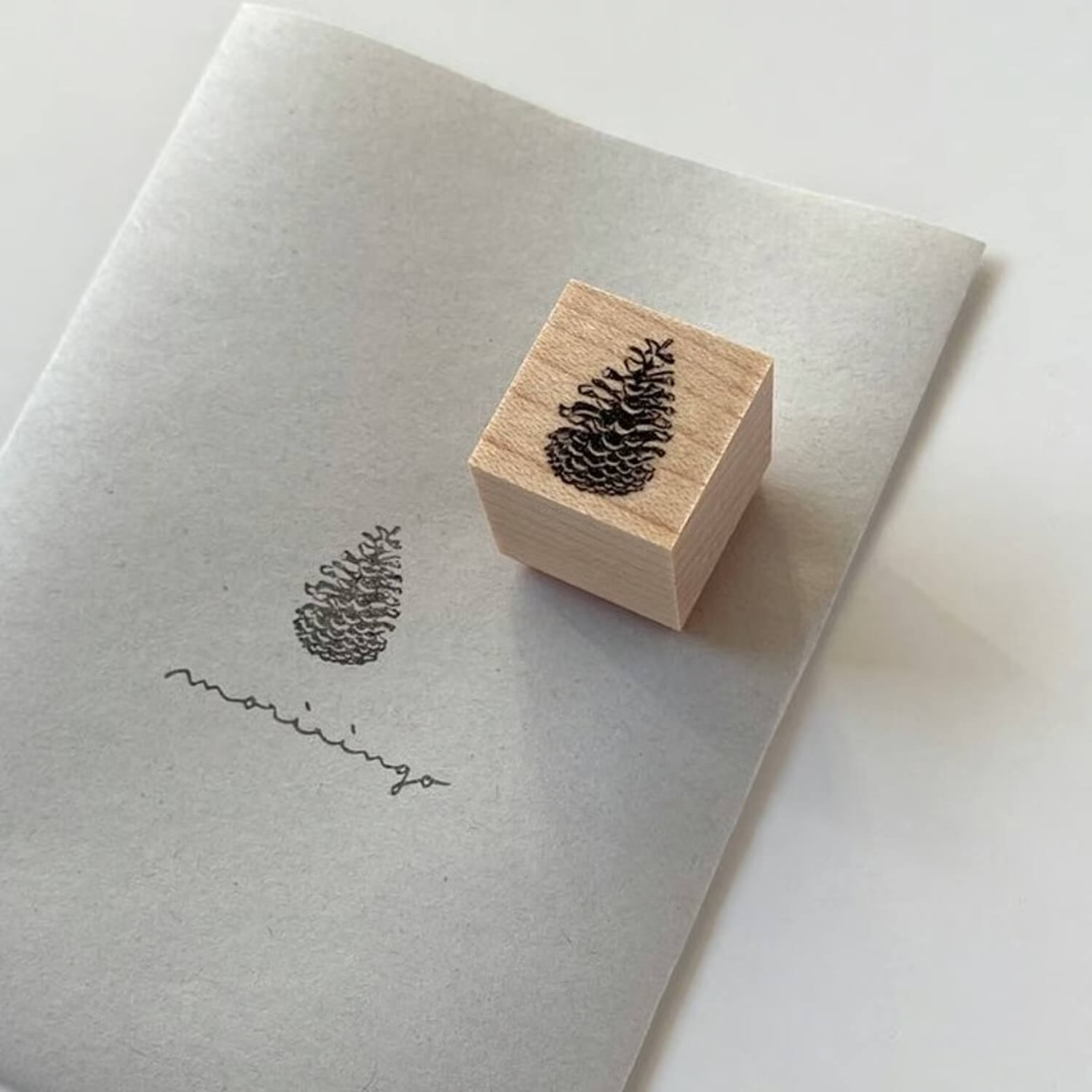 Mori Ringo Rubber Stamp – Larger Pinecone