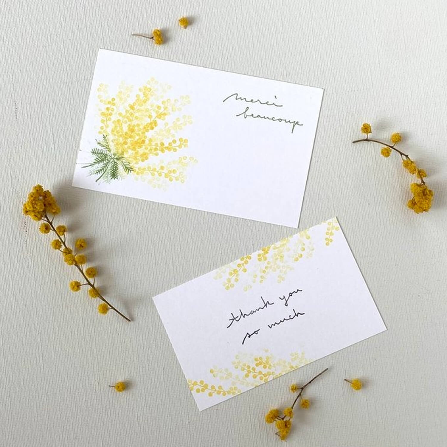 Mori Ringo Rubber Stamp – Mimosa Branch