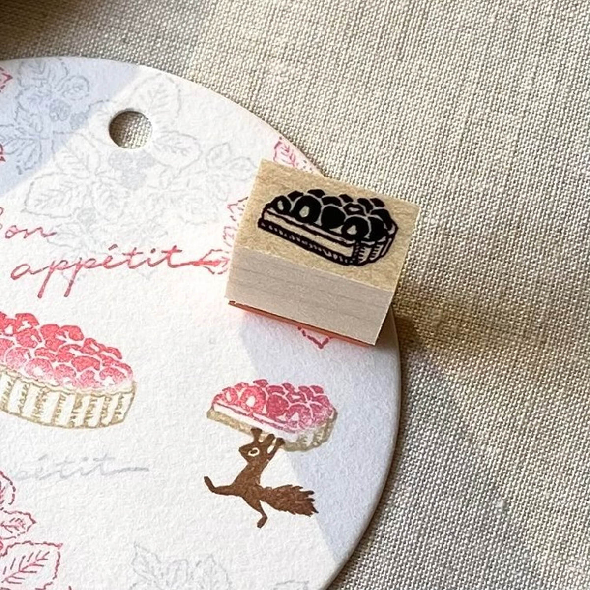 Mori Ringo Rubber Stamp – Sliced Raspberry Tart