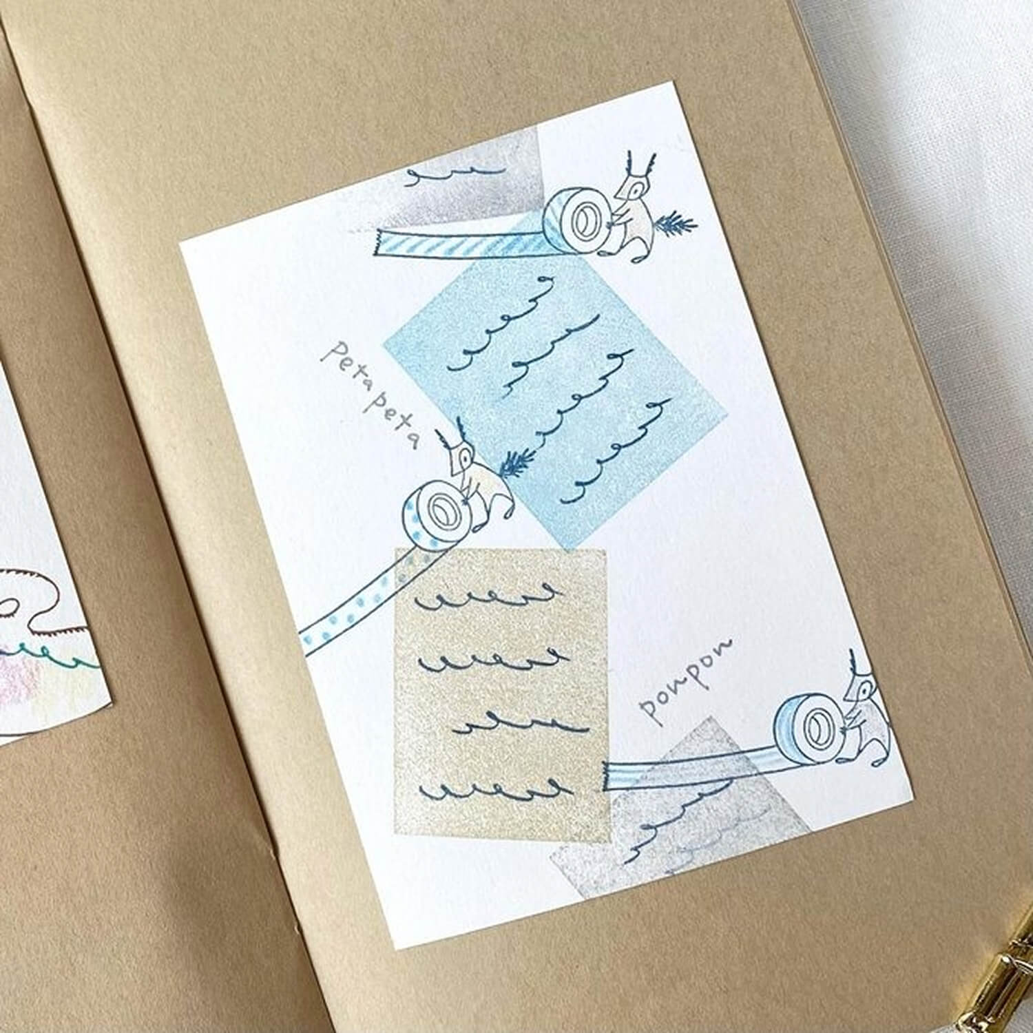 Mori Ringo Rubber Stamp – Squirrel Applying Masking Tape
