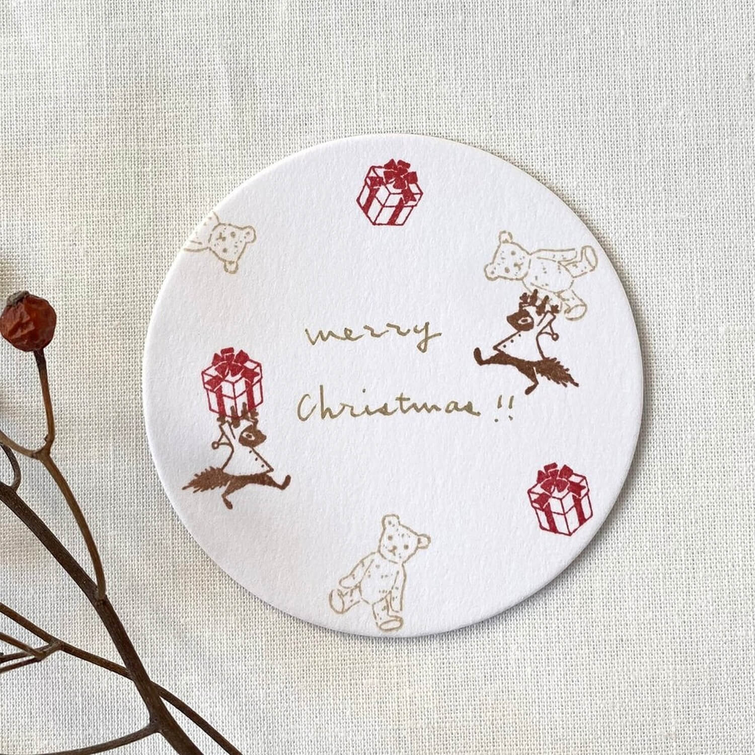 Mori Ringo Rubber Stamp – Squirrel with Coat (Left)