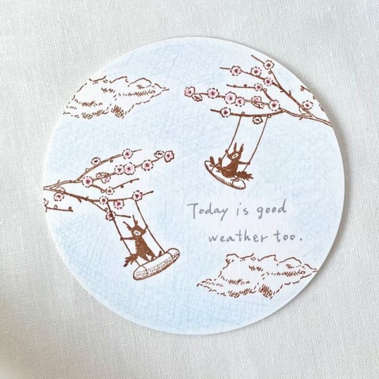 Mori Ringo Rubber Stamp – Swing Squirrel Left