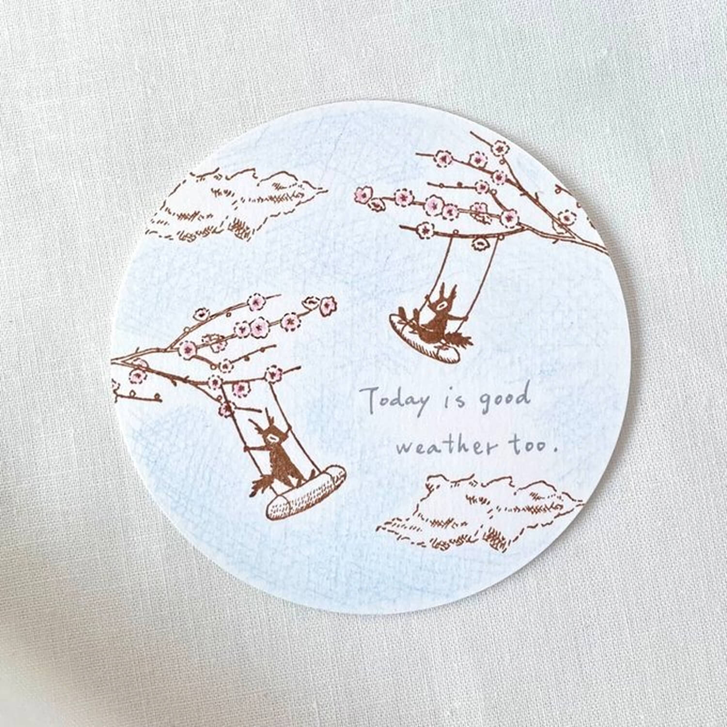 Mori Ringo Rubber Stamp – Swing Squirrel Right