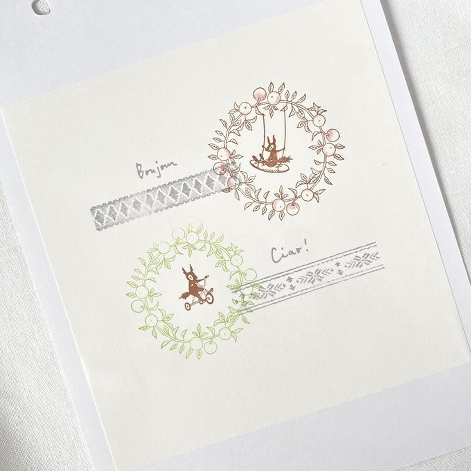 Mori Ringo Rubber Stamp – Tyrolean Tape Fair Isle Pattern No. 2