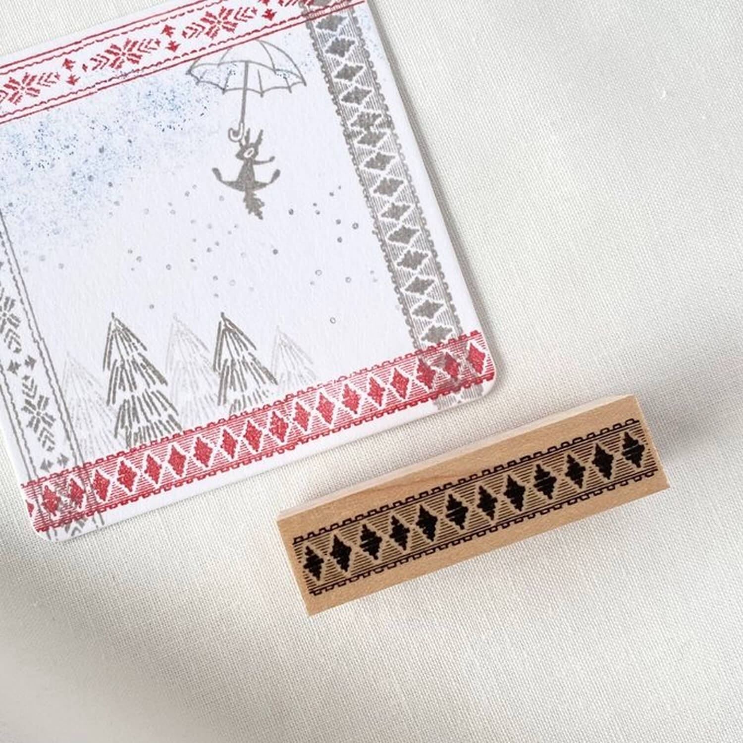 Mori Ringo Rubber Stamp – Tyrolean Tape Fair Isle Pattern No. 2