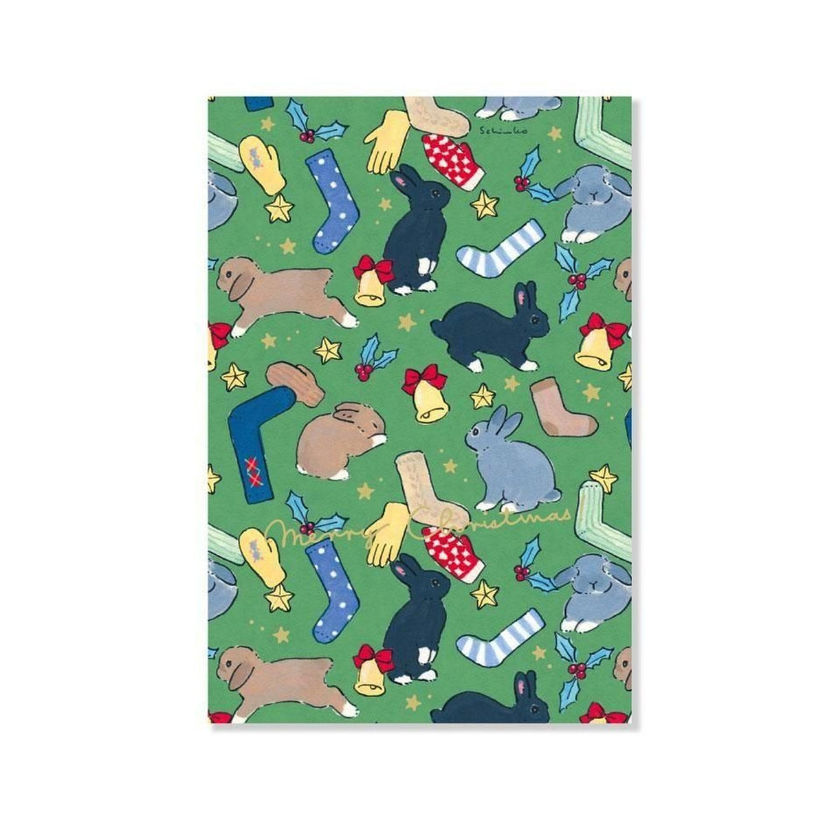 Moriyama Shinako Christmas Postcard – Socks and Mittens