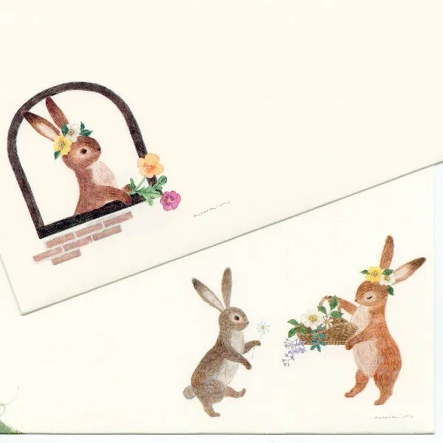 NB RESSA Envelope – Flower-Adorned Rabbit
