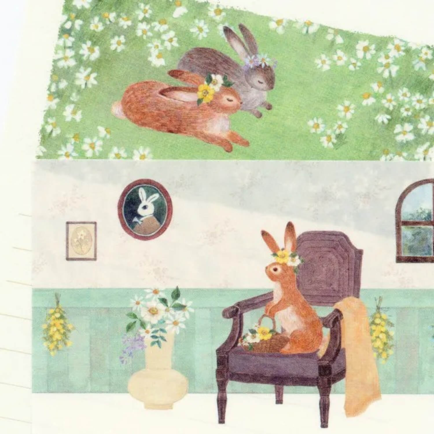 NB RESSA Letter Paper – Flower-Adorned Rabbit