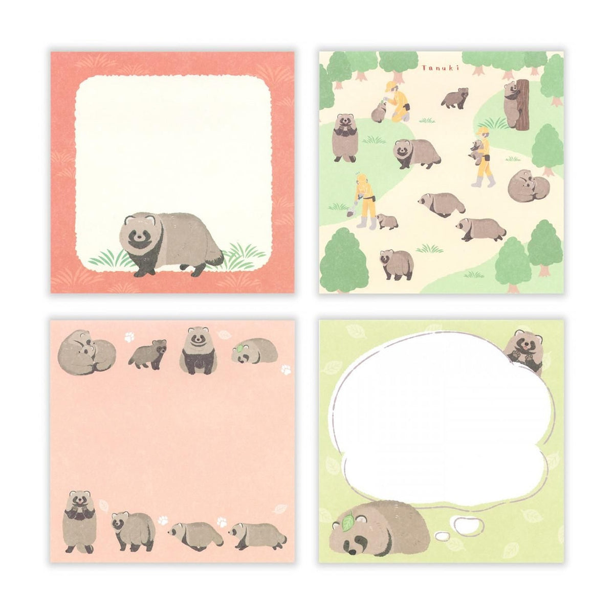 NB ZOOm in Animals Memo Pad – Tanuki