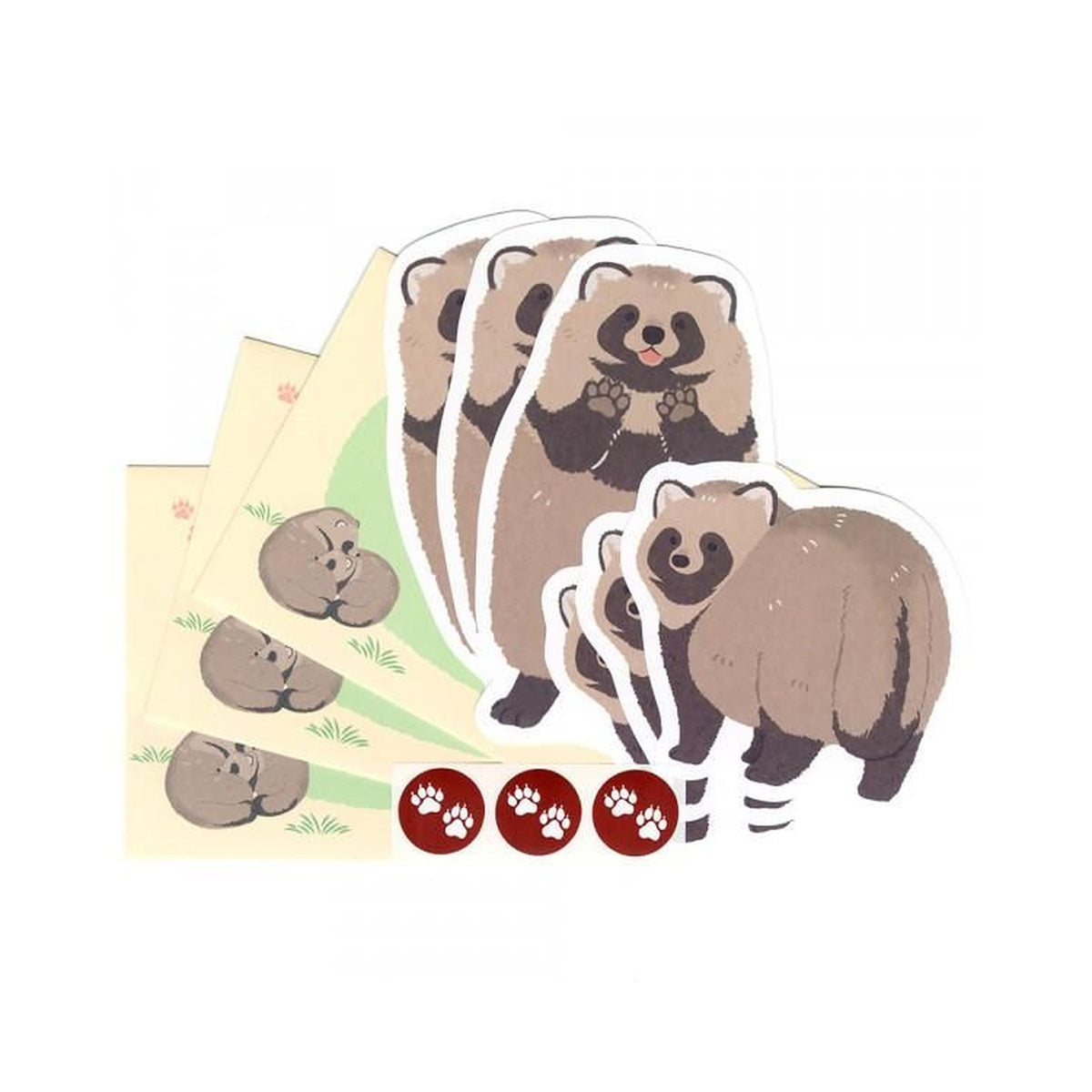 NB ZOOm in Animals Mini Letter Set – Tanuki