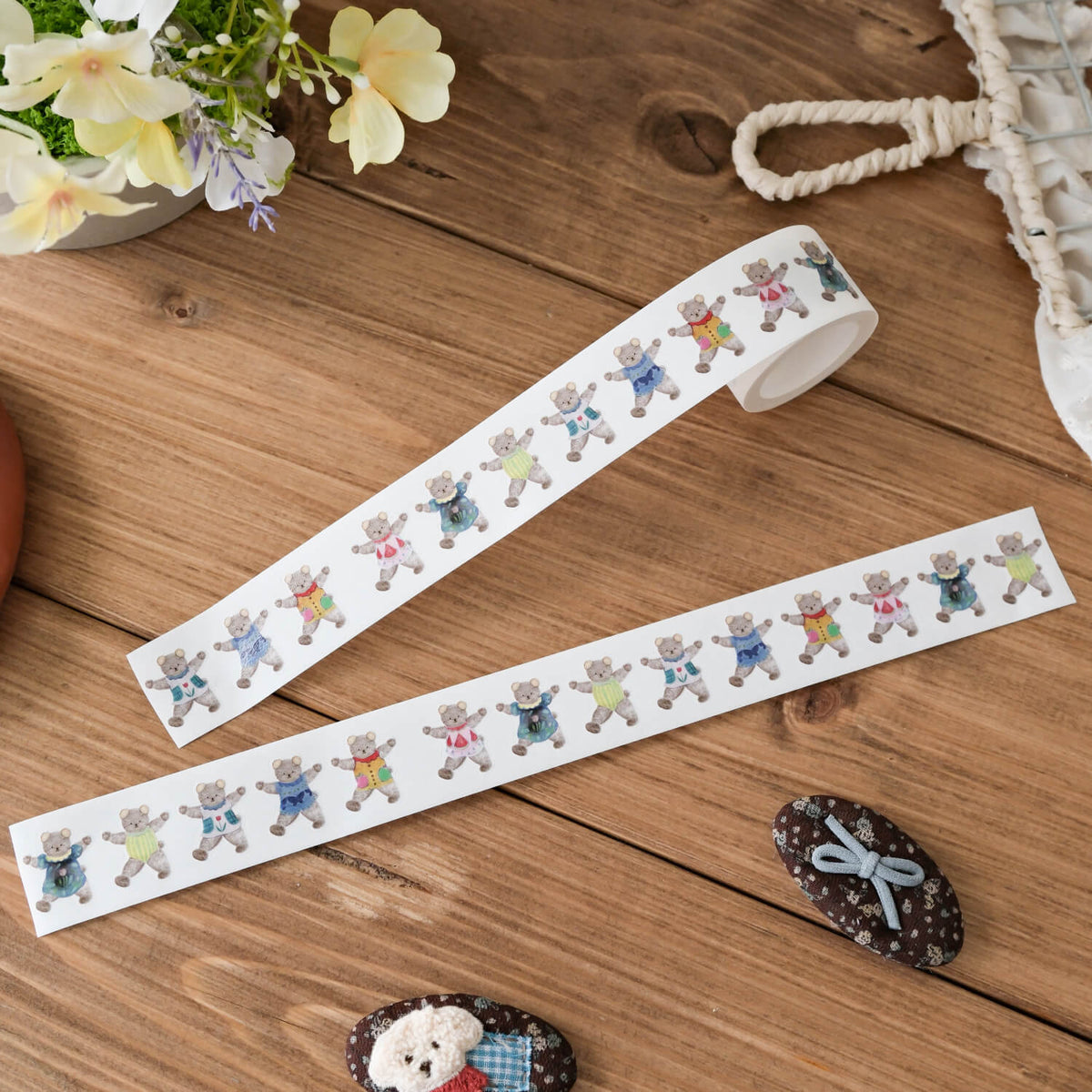 Nagi x Yufei Kiss-cut Washi Tape – Bear Wardrobe (80 Sheets)